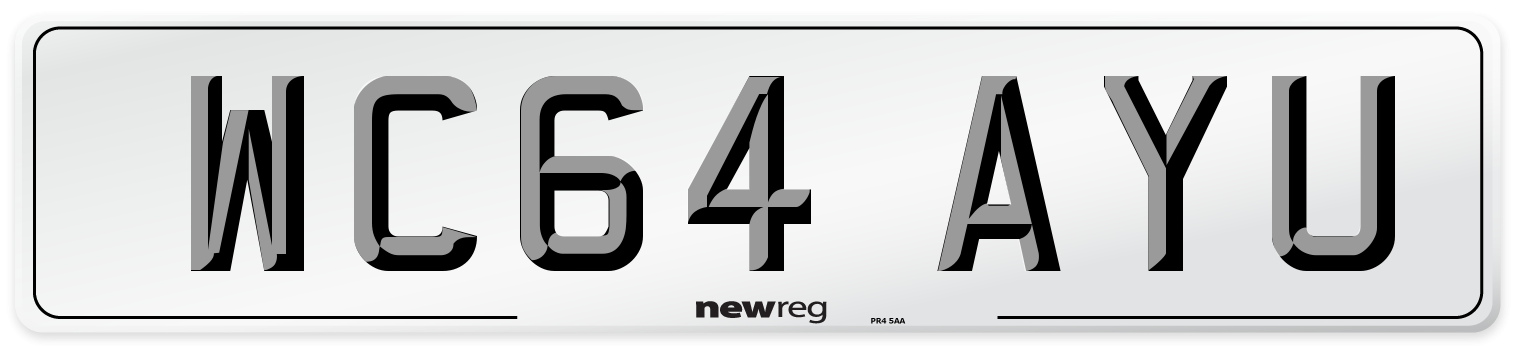 WC64 AYU Number Plate from New Reg